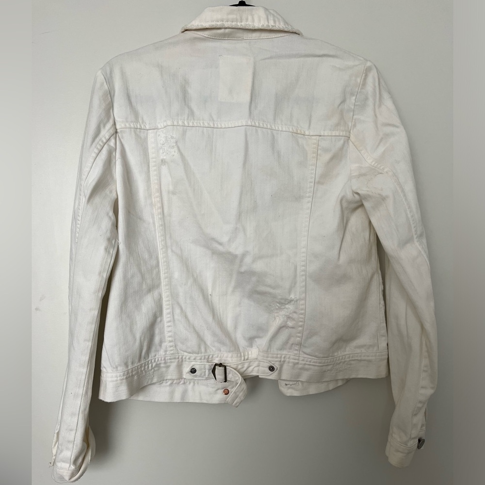 J.crew Distressed White Jean Jacket - Picture 4 of 5